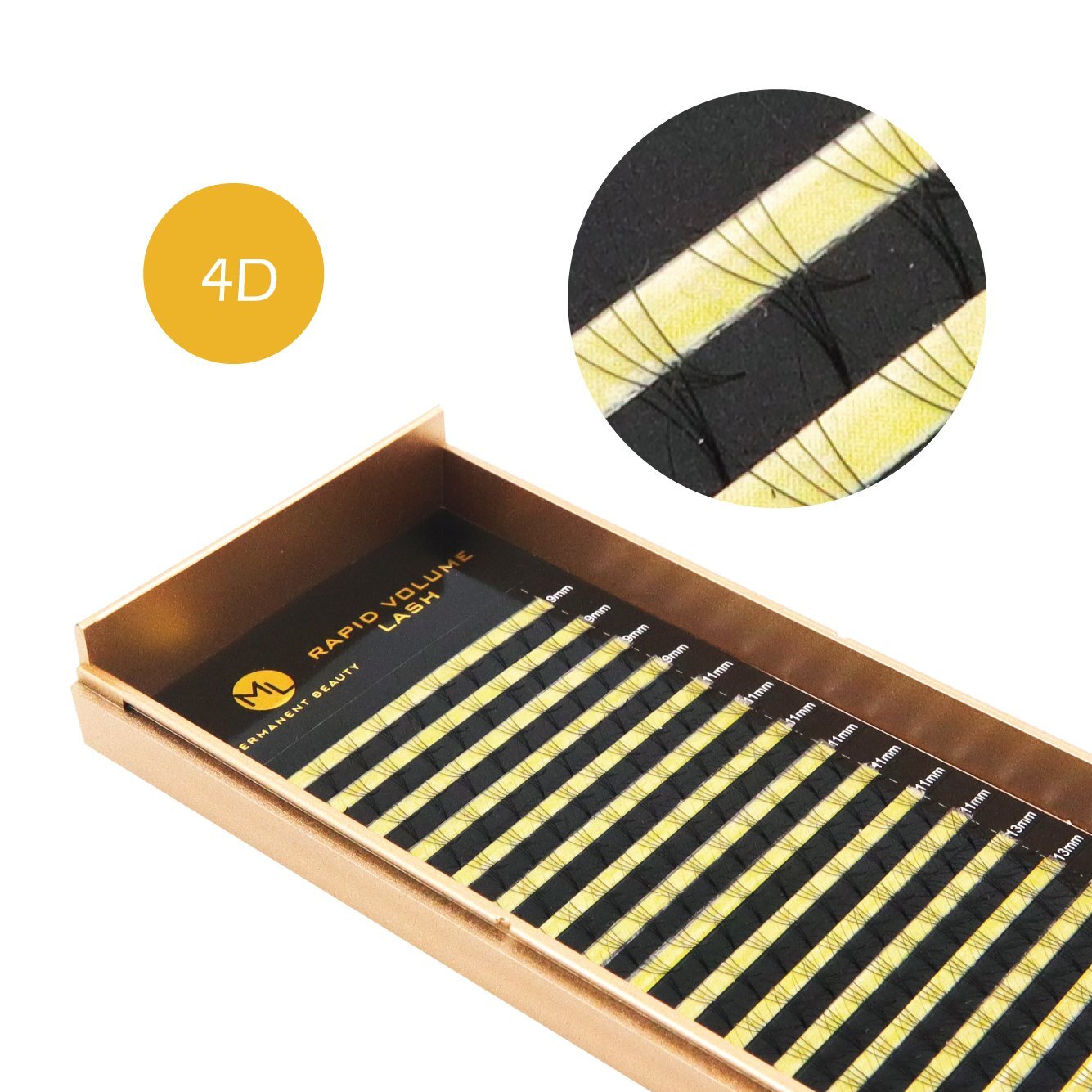 4D Wimpernfächer Hybrid Mink-Silk (C-Curl/Biegung, 0,07 mm)