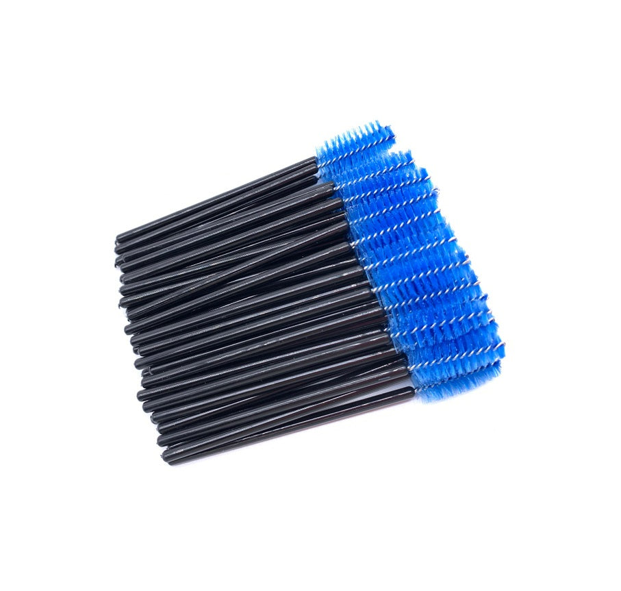 100x eyelash brushes, mascara brushes, eyebrow brushes (6 colors).