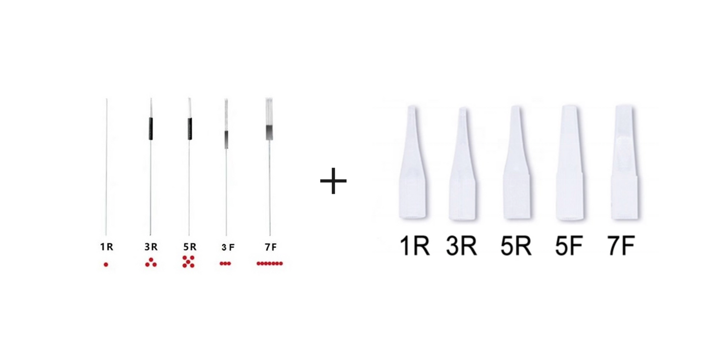 10 x Permanent Make-up Nadeln+ Nadeldüsen Set